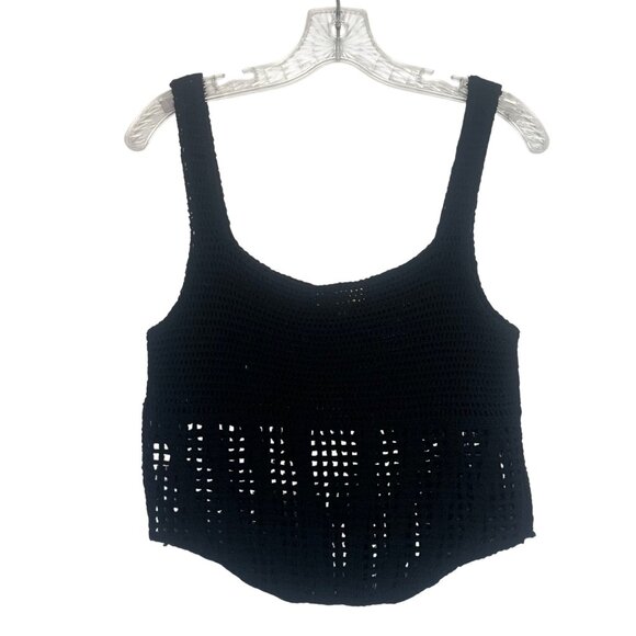 Rebellion Crochet Tank Top Womens Large Black New WOT Summer - Picture 2 of 7